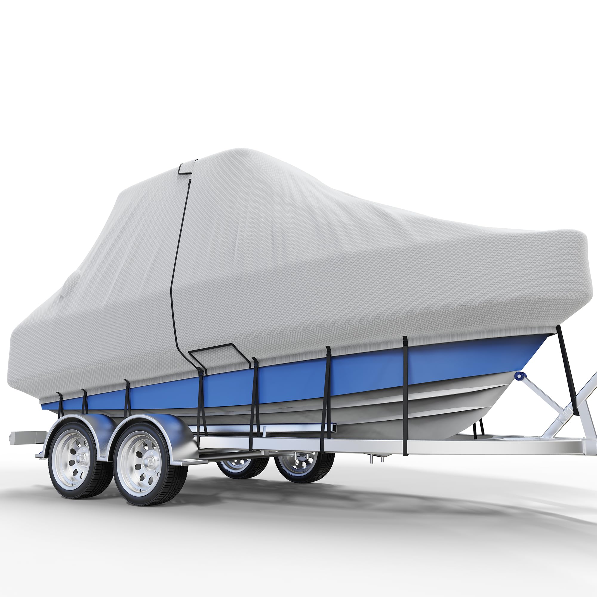 Bootsabdeckung für Mittelkonsole 24-26 Fuß, Trailerbare Bootsabdeckung für T-Top/Hardtop, strapazierfähige wasserdichte Bootsabdeckungen aus Oxford in Marinequalität, Reißverschluss auf beiden Seiten
