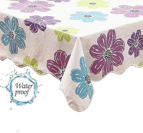 Vista 20 de Mantel de girasol impermeable de 60 x 104 pulgadas, mantel floral de vinilo con reverso de franela para mesas rectangulares, comedor de primavera
