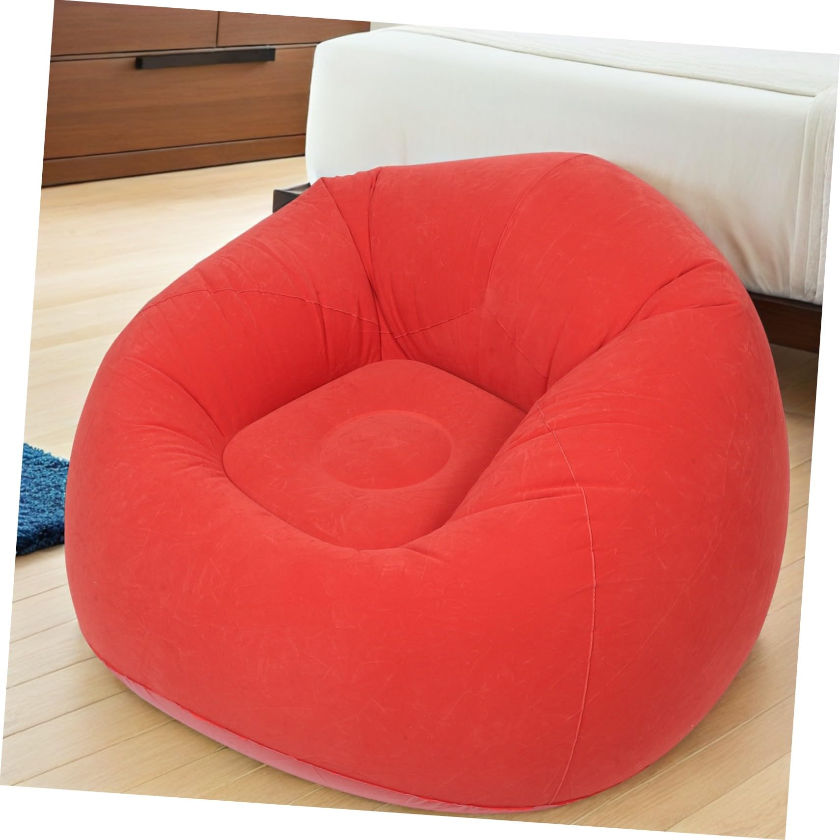 Aufblasbarer Sofasessel mit Luftpumpe, PVC Flock, Tragbar