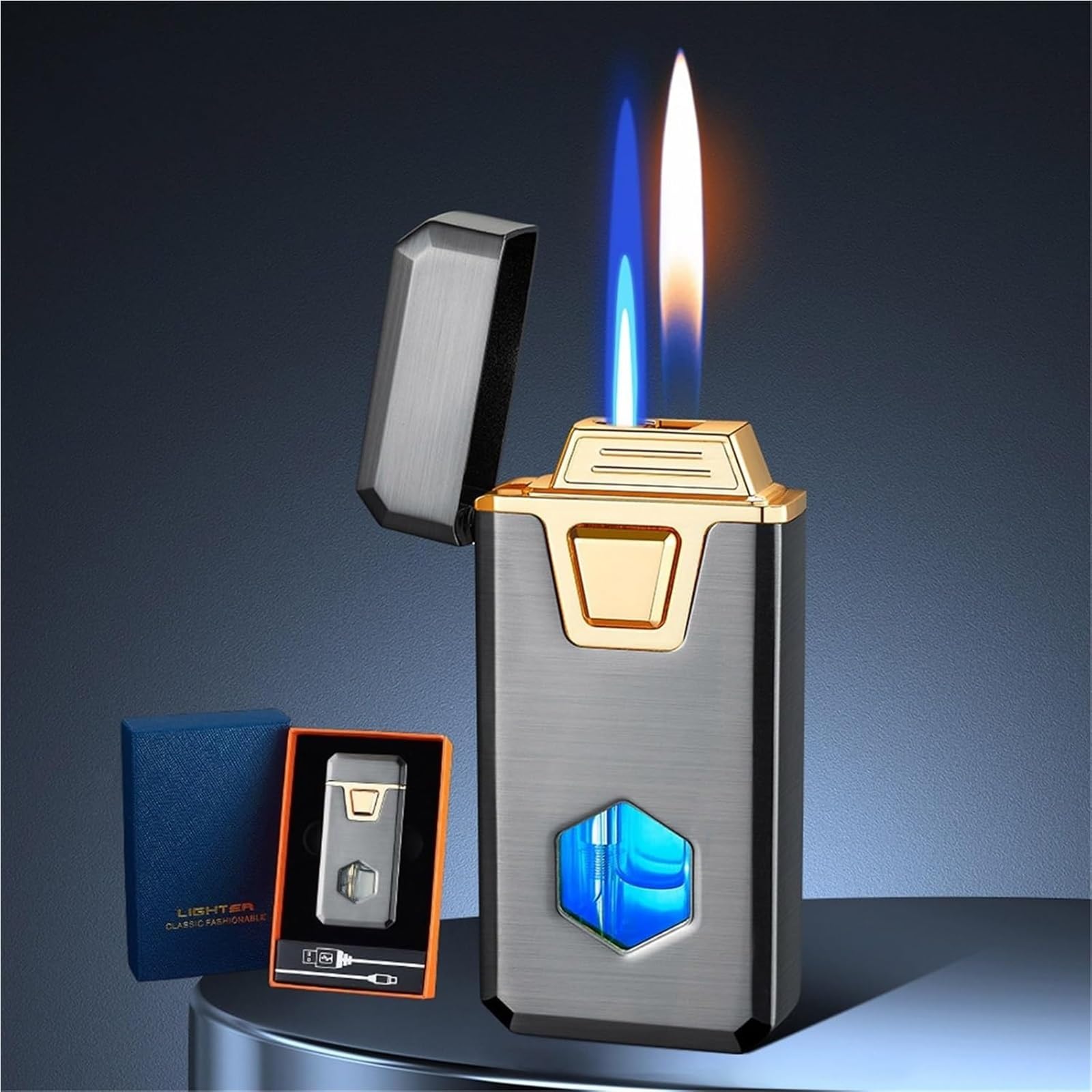 Briquet double flamme coupe-vent fini les pannes d'allumage
