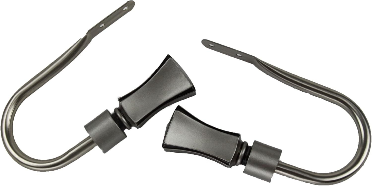 Rod Desyne Fort Curtain Holdback Pair, Satin Nickel