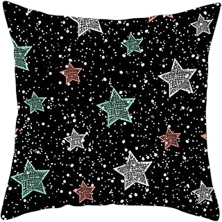 Aeici Cushion Cover Modern, Stars Starry Sky Throw Pillow Cover 18 X 18 Inch Throw Pillow Covers for Living Room Black Green White