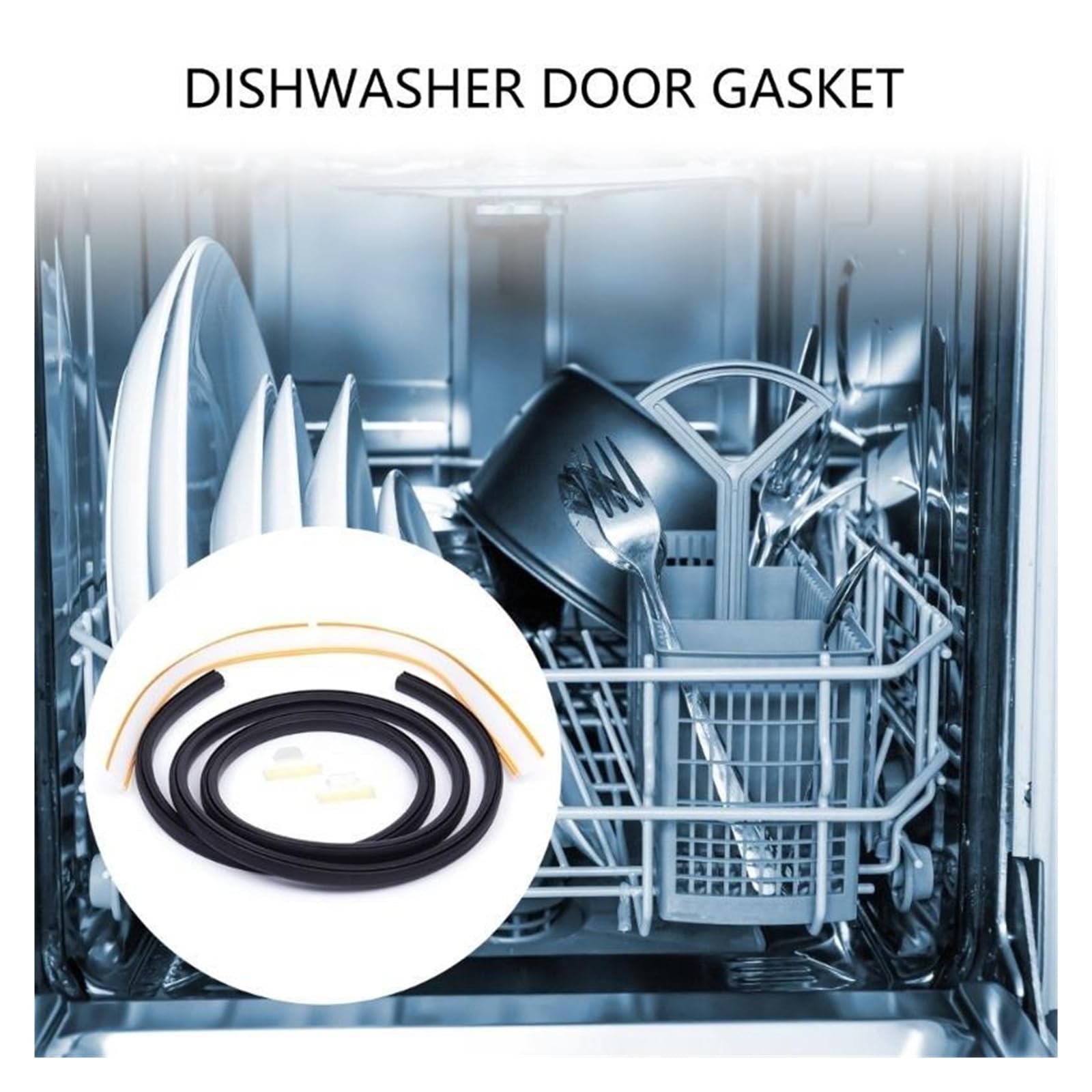 154827601 Universal-Türdichtung for Geschirrspüler, Ersatz-Gummidichtung, Geräuschreduzierungsdichtung, Wasserdichte Dichtungsstreifen