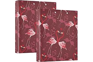 Valentine Flamingos 3-Ring Binder