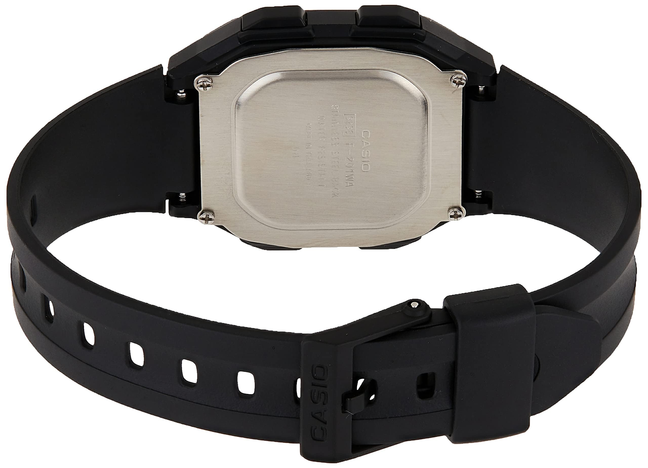 Casio F201WA-1A - Reloj para Hombres, Correa de Goma Color Negro