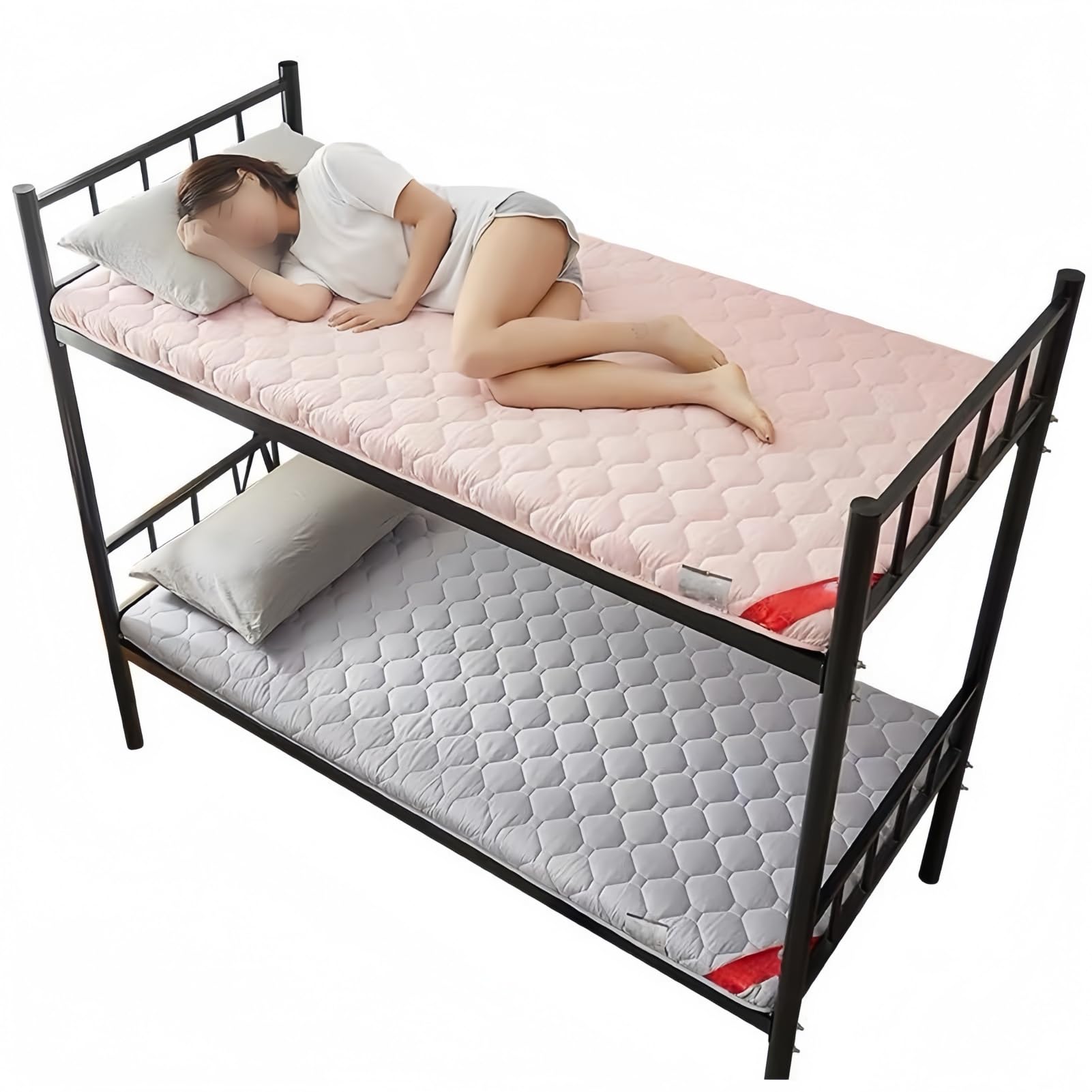 Materasso futon giapponese, 90 x 200 cm, morbido e portatile, pieghevole, per casa e viaggi, design salvaspazio con rivestimento blu per il massimo comfort