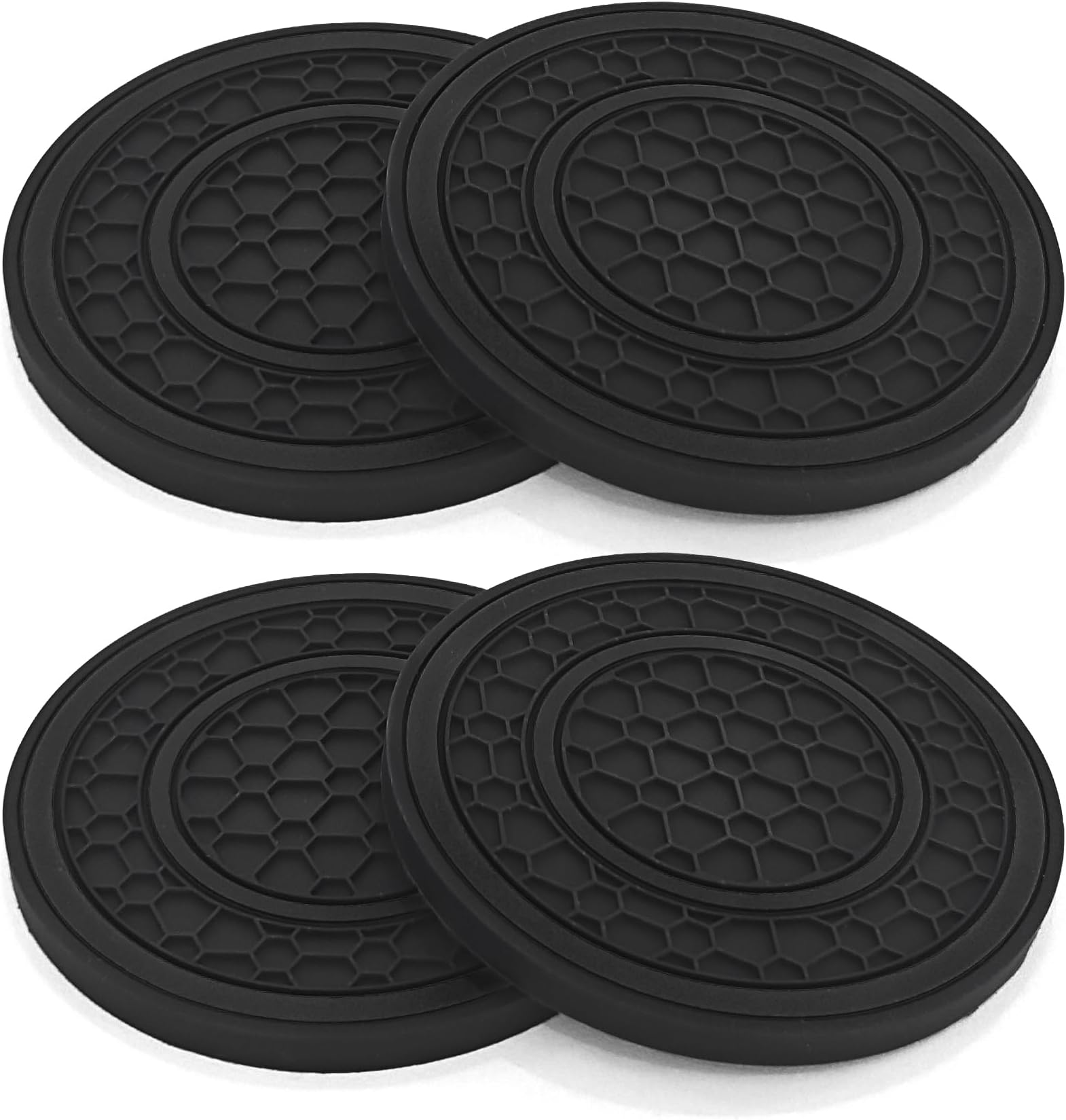 4PCS Car Cup Coasters, Car Cup Holder Insert, 2.75 Inch Non-Slip Insert Water Bottle Holder Pads, Auto Accessories Shockproof Embedded in Ornaments Coasters for Woman Man