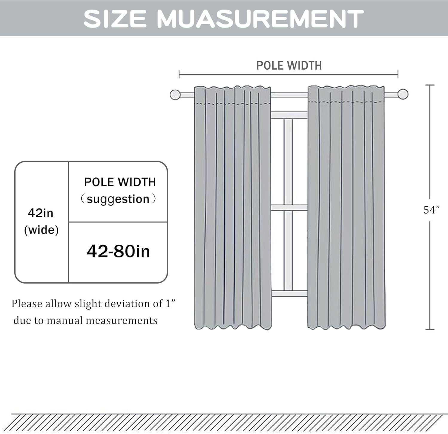 Dusty Blue Blackout Curtains for Bedroom - 54 Inch Length Rod Pocket Energy Saving Thermal Insulated Room Darkening Noise Reducing Curtains for Living Room Set of 2 Panels ( Light Dusty Blue 42x54 )