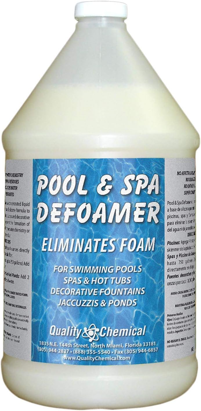 Pool & Spa Defoamer Concentrate: for Swimming Pools, Spas, Hot tubs, Decorative Fountains & Ponds-1 Gallon (128 oz.)