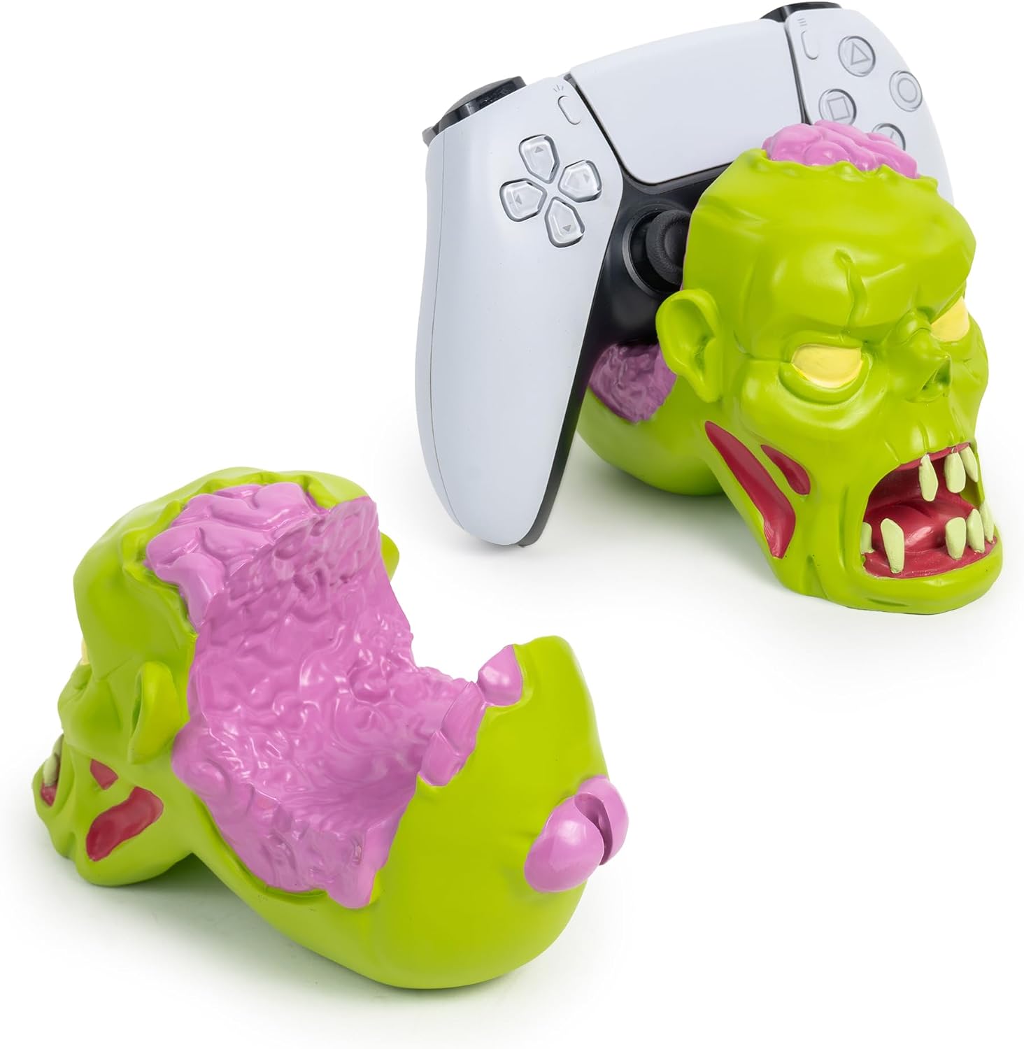 Zombie Head Controller Stand - Controller Holder Figure, Gaming Controller Accessories, Zombie Collectible Home Decor for Desktop, Compatible with PS5 DualSense & Xbox controllers