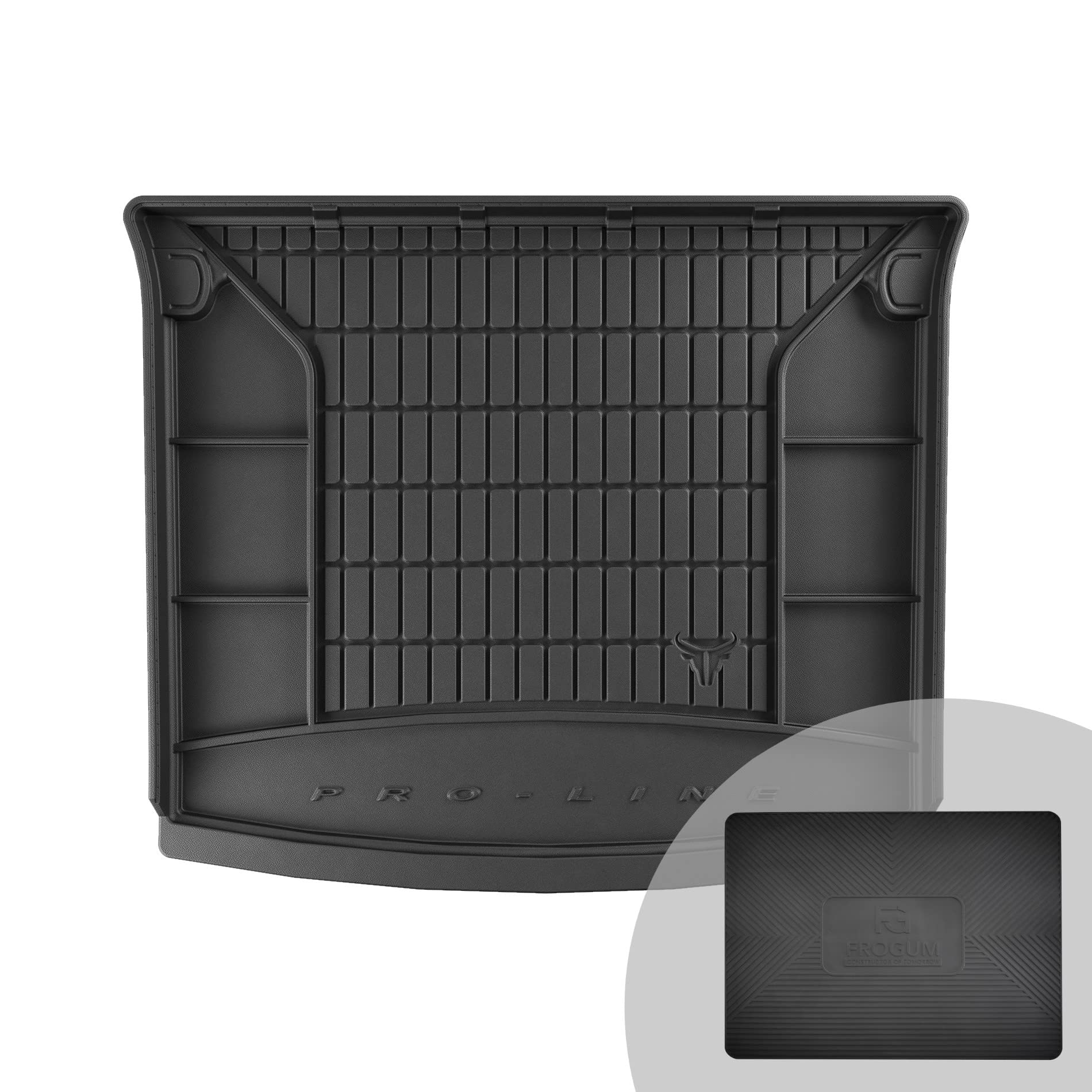 FROGUM ProLine 3D Esclusivo Tappetino Vasca Baule Bagagliaio in gomma perfetto per Volkswagen Caddy III Life 2015-2020 | Comodo organizzatore | Bordi più alti