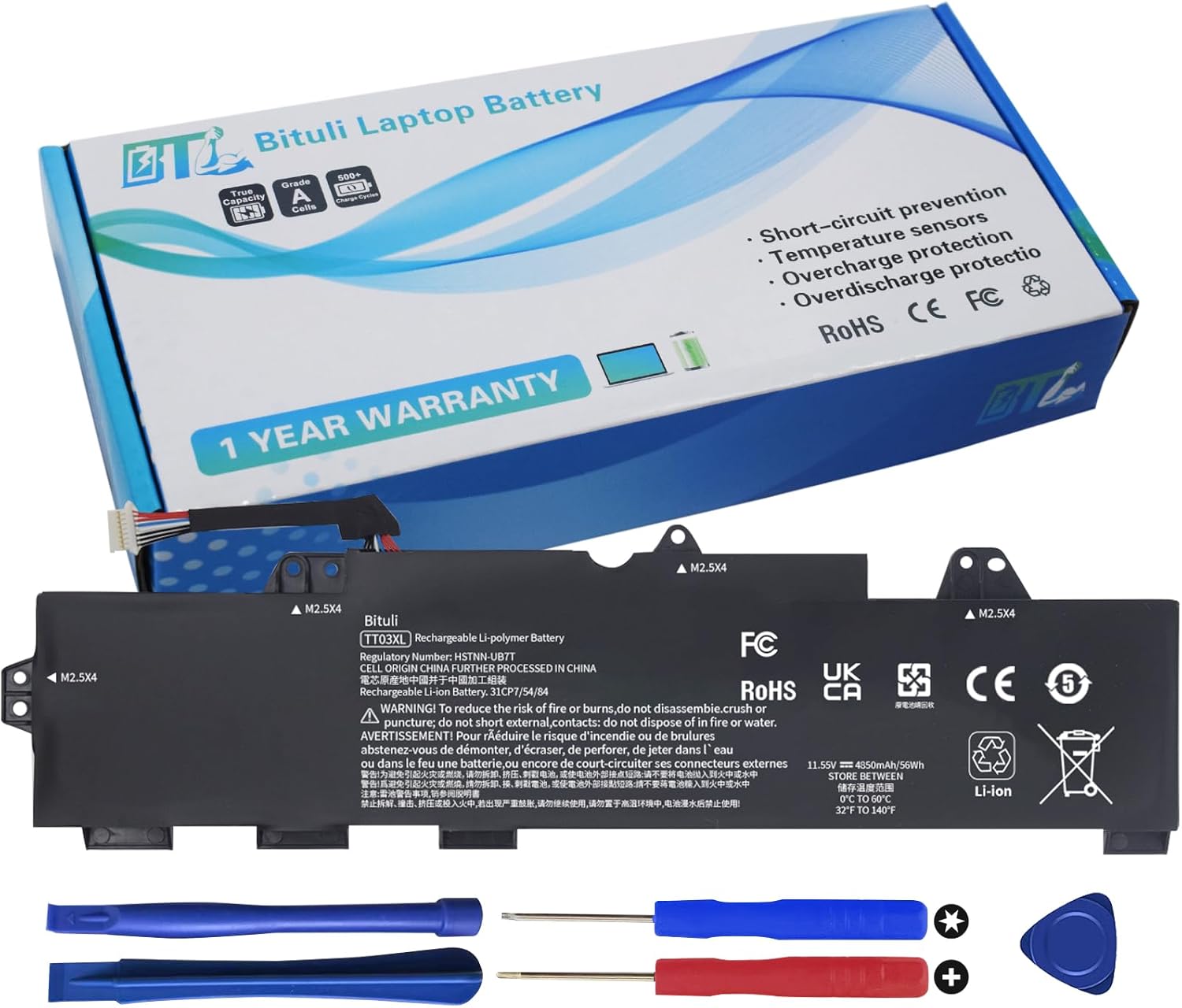 TT03XL Laptop Battery Replacement for HP EliteBook 755 EliteBook 850 G6, ZBook 15U G5 /15U G6 Series 933322-855 932824-421 932824-1C1 932824-2C1 HSTNN-LB8H HSTNN-DB8K 11.55V 56Wh