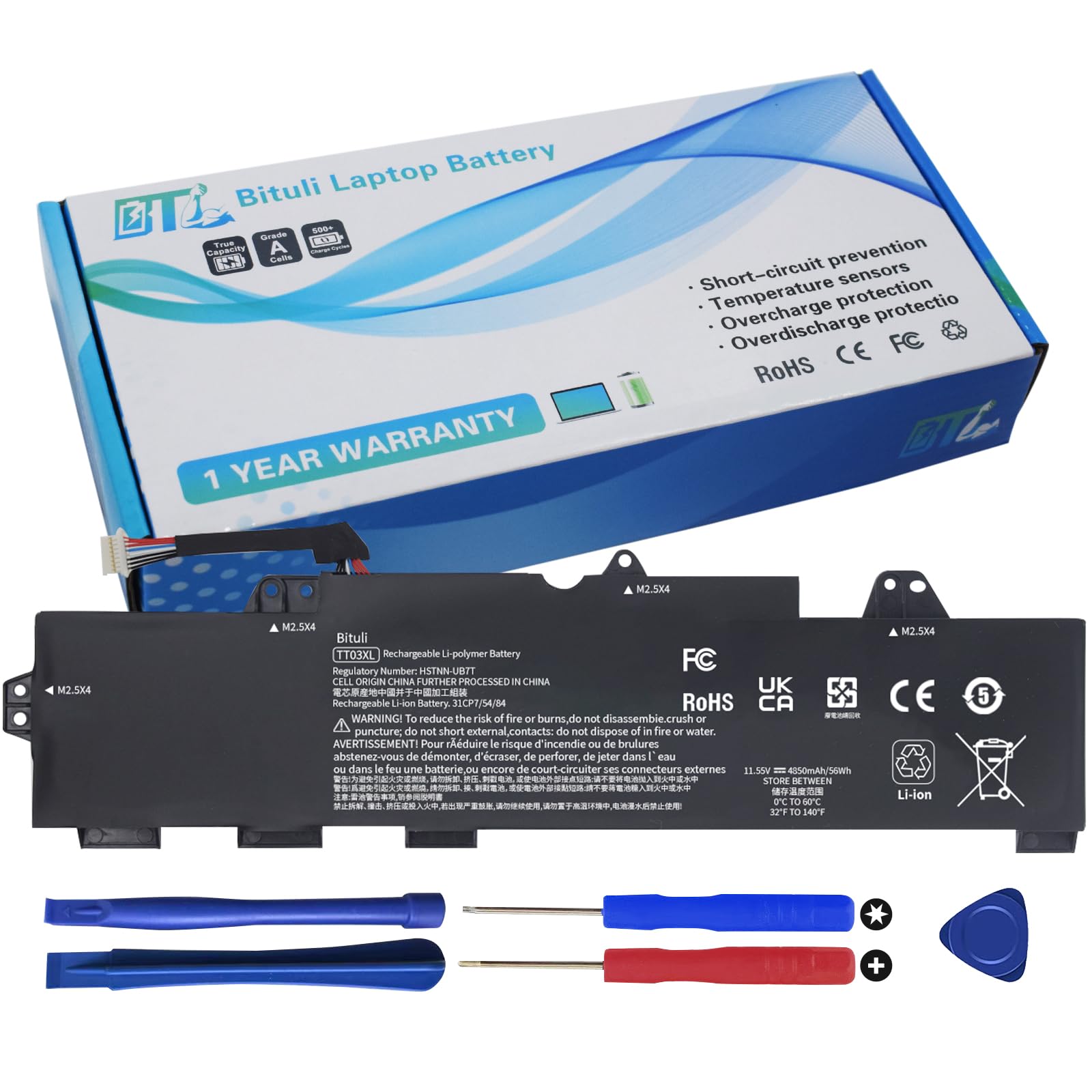 TT03XL Laptop Battery Replacement for HP EliteBook 755 EliteBook 850 G6, ZBook 15U G5 /15U G6 Series 933322-855 932824-421 932824-1C1 932824-2C1 HSTNN-LB8H HSTNN-DB8K 11.55V 56Wh