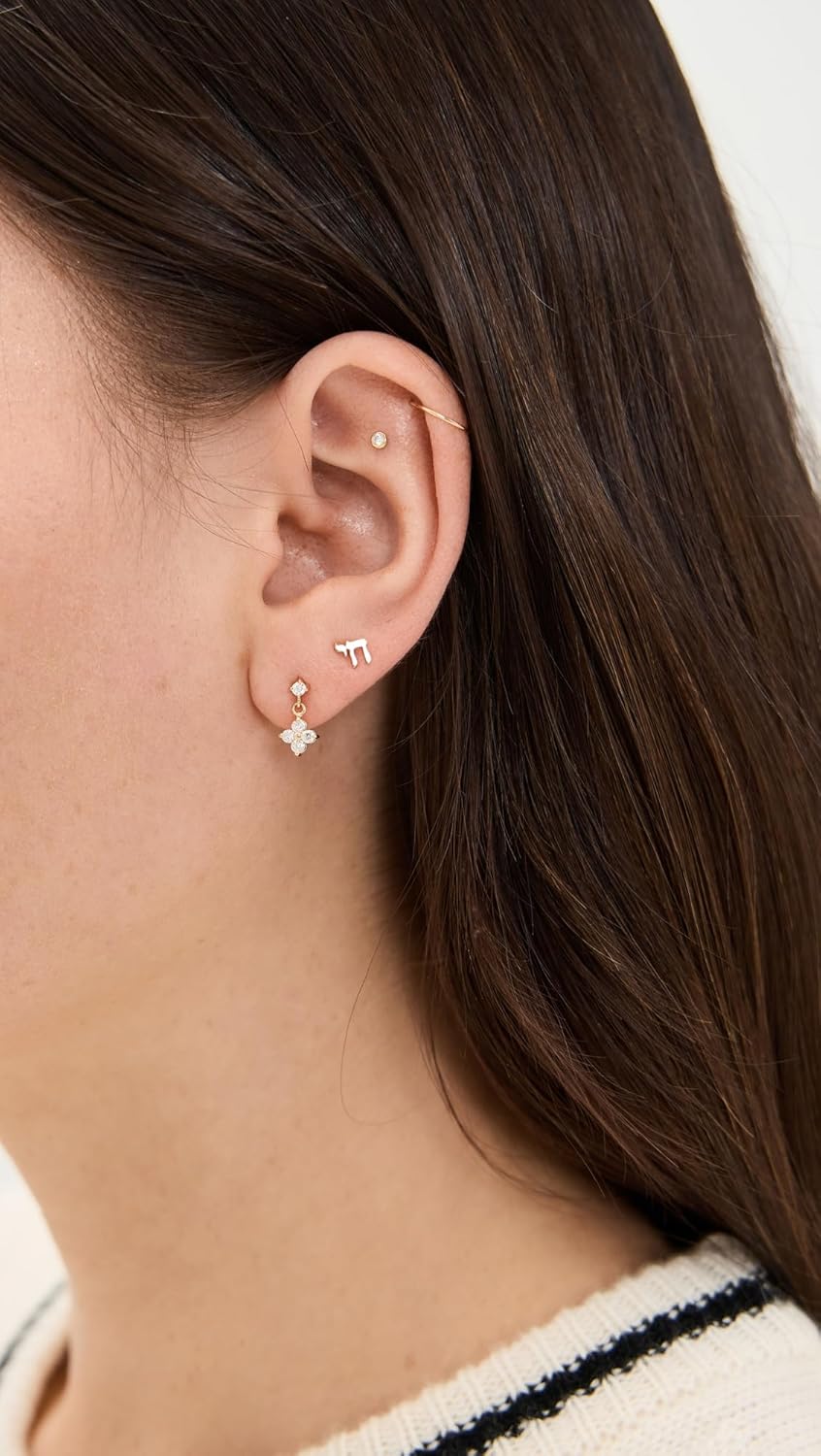 Zoe Chicco Women's 14k Gold Prong Set Diamond Stud Single Earring with Quad Drop - Image 3