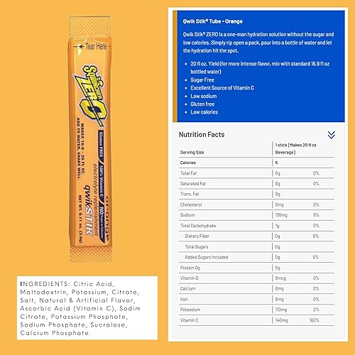 Miniatura 2 de Sqwincher Zero Qwik Stik - Mezcla de bebida de hidratación en polvo de reemplazo de electrolitos bajos en sodio, sin azúcar, baja en calorías,
