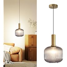 Battery Operated Pendant Light,Glass Battery Ceiling Light Fixtures with Wireless Remote Dimmable,10 Colors Modes Rechargeable Chandelier for Kitchen,Dining Room,Living Room,BedroomClear