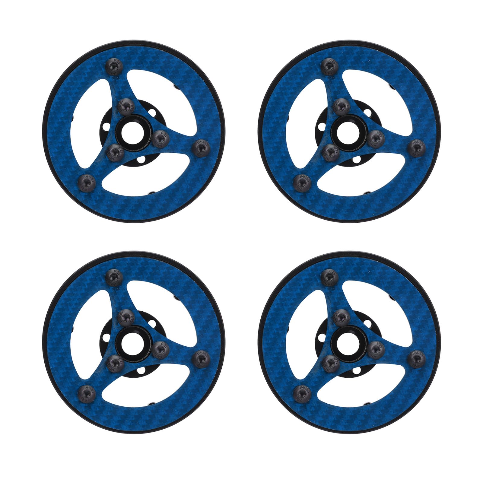 do felg samochodowych 1/10 RC, włókno węglowe o wysokiej wytrzymałości, tylna pokrywa ze stopu, do SCX10, do RR10, średnica 59 mm, szerokość 27 mm, terenowe, wspinaczka (Niebieski)