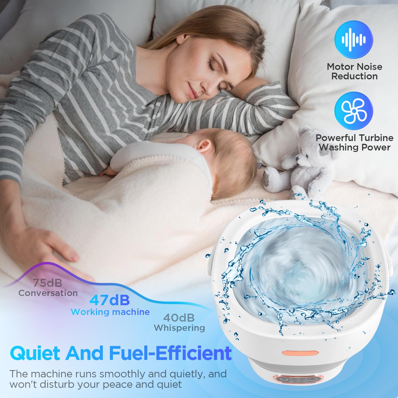 Mini Waschmaschine 13L,Portable Washing Machine Mit Schleuder,Reisewaschmaschine Mit 3 Modi,Mobile Waschmaschine,Campingwaschmaschine Für Unterwäsche Babykleidung