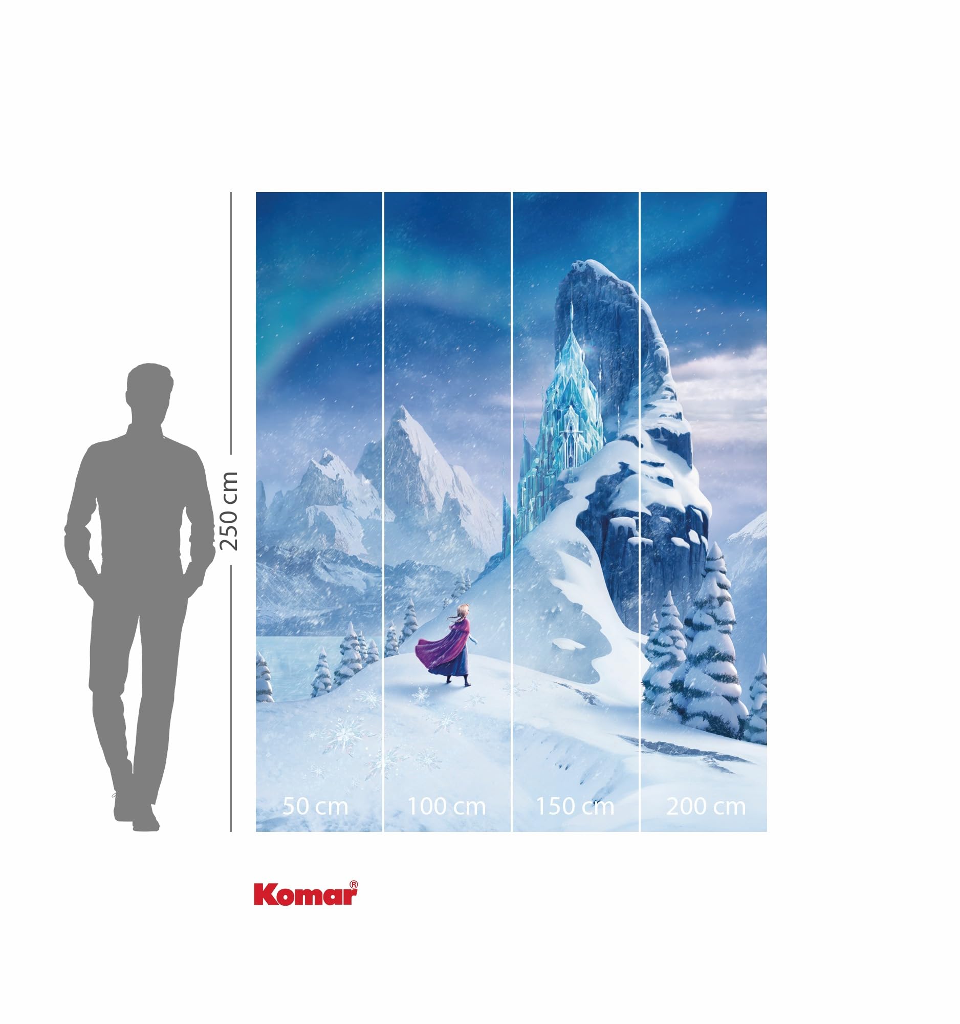 Komar Non-Woven Photo Wallpaper - Disney Frozen Ice Castle - Size 200 x 250 cm - Children's Wallpaper, Blue - Image 3