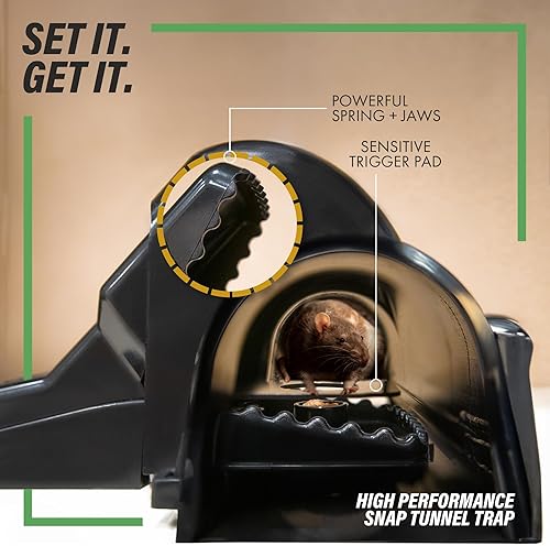 Miniatura 2 de Tratper Trampas para ratas grandes y pequeñas, paquete de 2 túneles de doble entrada, exterior e interior, almacén, matanza humana rápida,