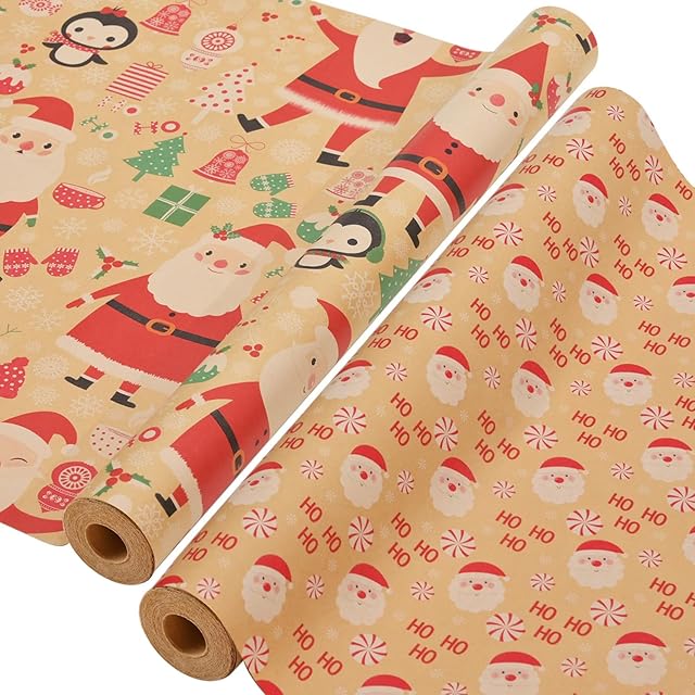AhfuLife Papier do pakowania prezentów (C: Hoho Santa Claus)