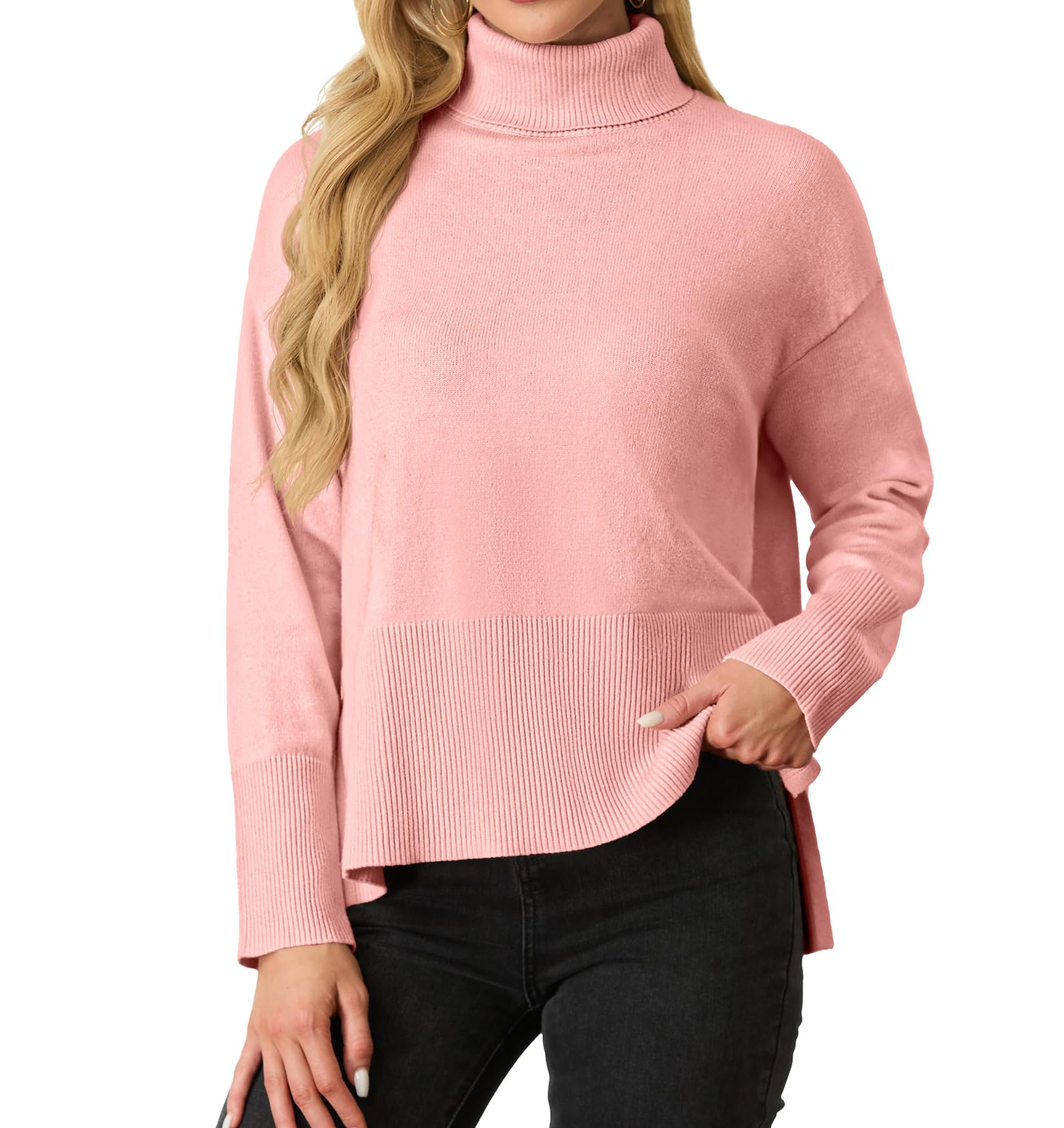 IWOLLENCE 2025 Winter Fall Turtleneck Sweater High Neck Long Sleeve Sweaters Pullover Outfit