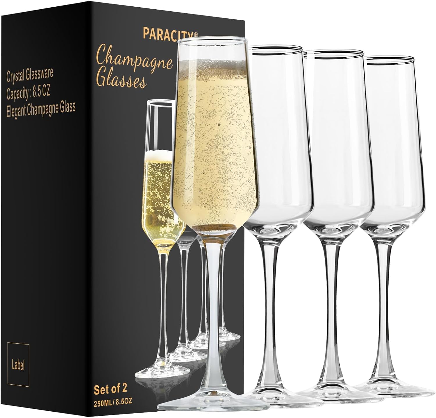 PARACITY Set di 4 flute da champagne