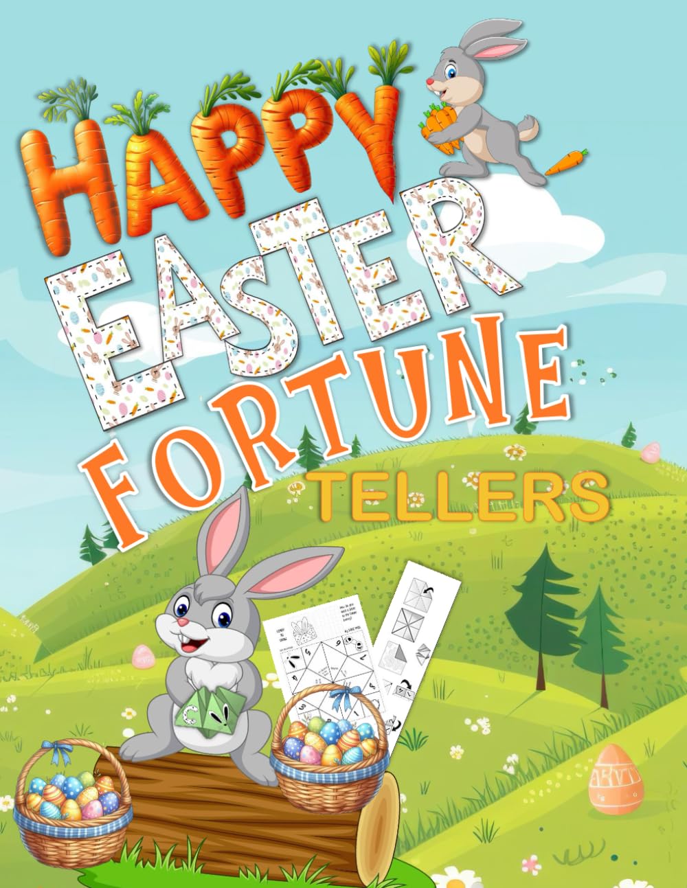 Happy Easter Fortune Teller Activity Book: A Cut, Color and Fold Origami Paper Game for Kids