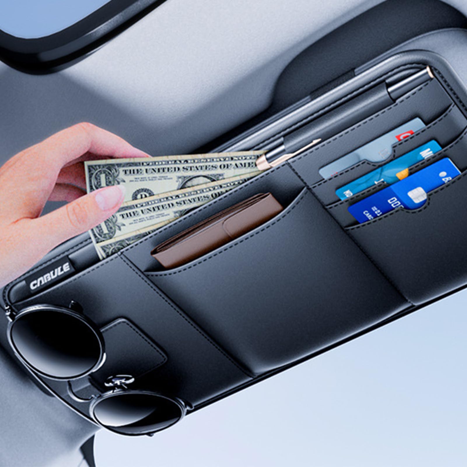 Supporto per occhiali da sole per auto, organizer per visiera parasole per | occhiali, decorazione interna 'auto, organizer per parasole per auto e camion