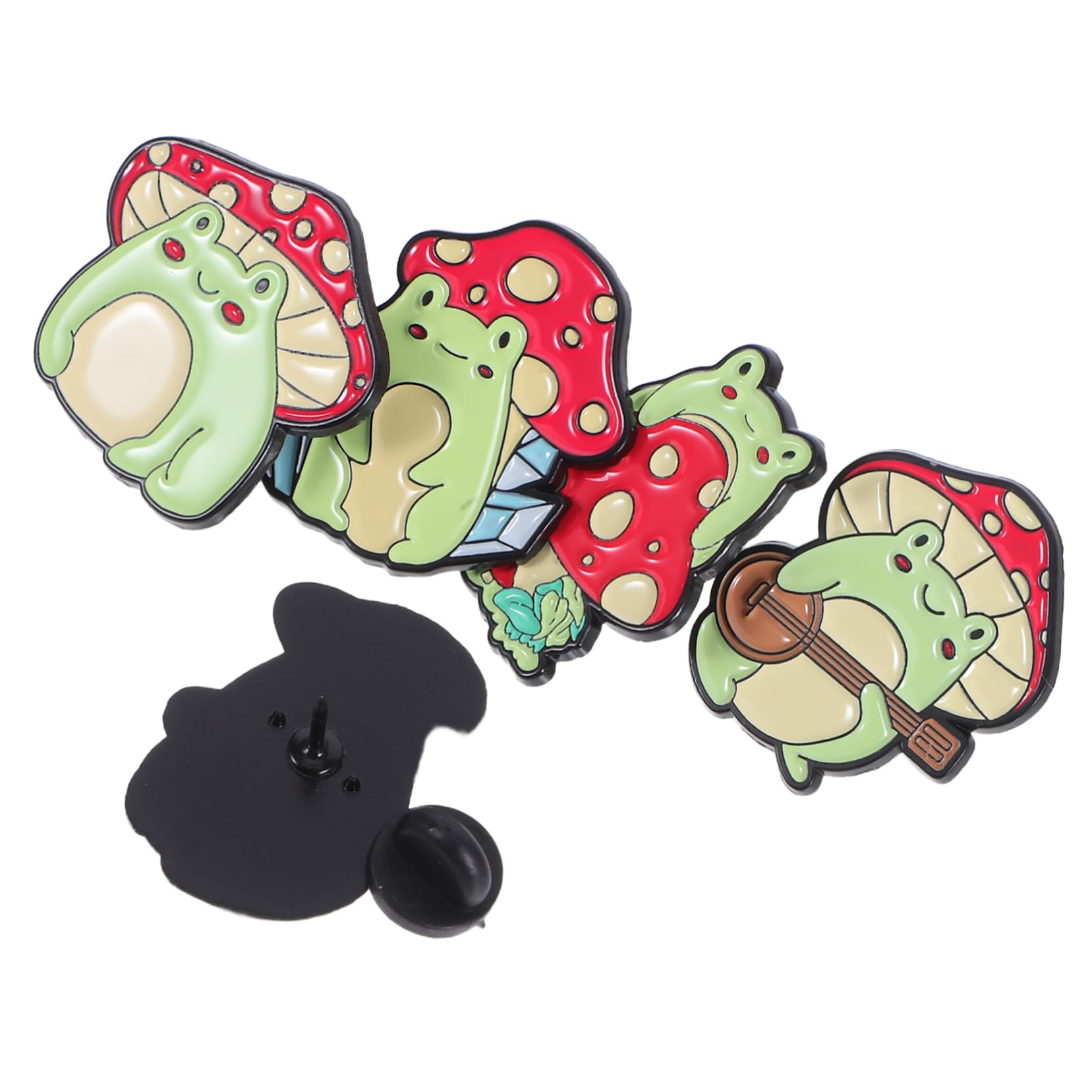 FOMIYES Bambusbrosche Froschdekoration Hallo Frosch Zeug Stifte Reiz Frösche Emaille Frosch-stift Frosch Zubehör Süßes Abzeichen Süßer Frosch Pilze Zinklegierung