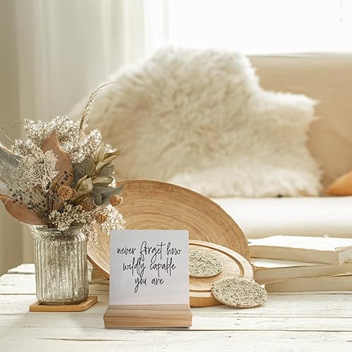 Miniatura 2 de Letrero pequeño de madera con soporte de madera, decoración inspiradora para el hogar, dormitorio, oficina, regalos positivos para mujeres, hombres,