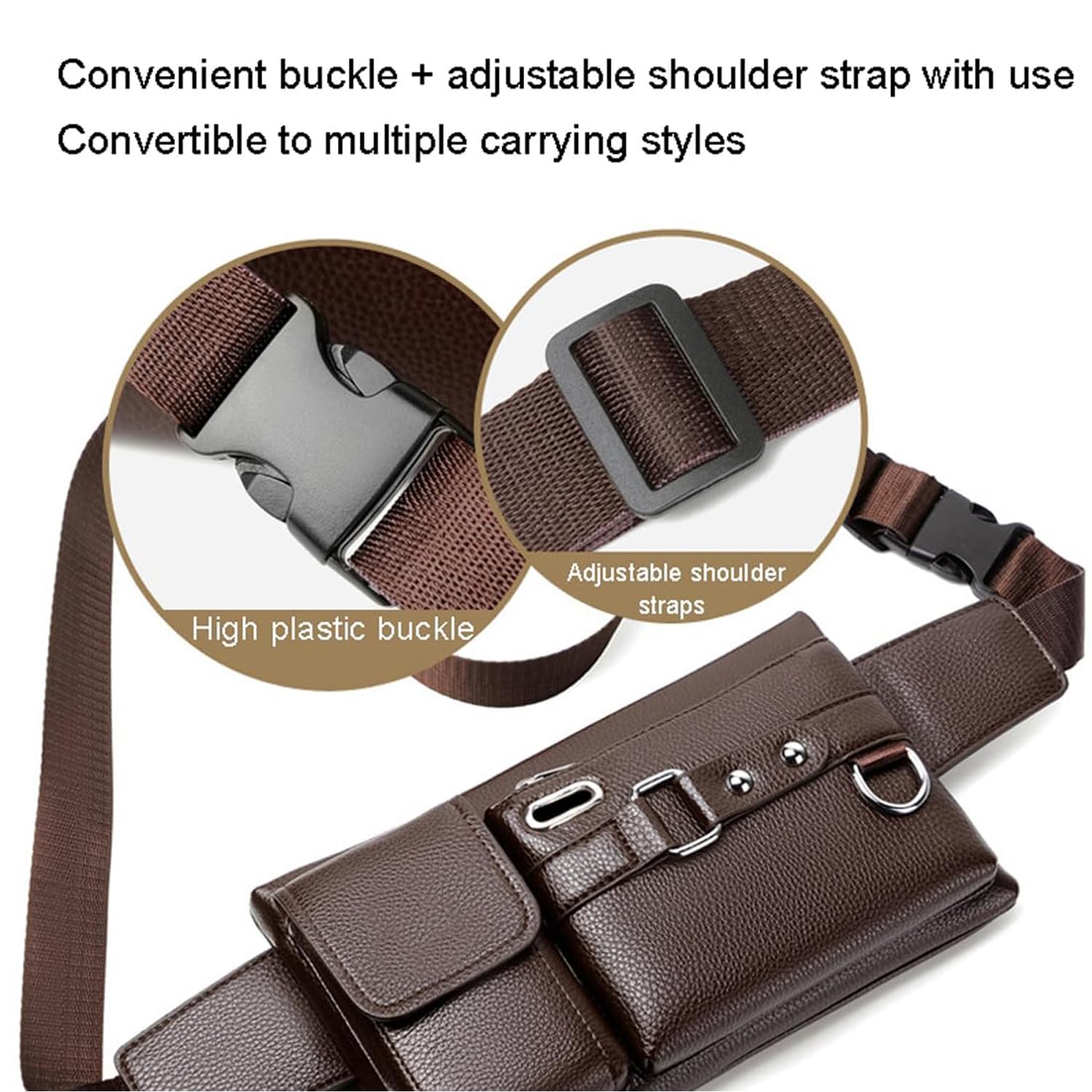 Handcuffs Waist Bag | Waterproof Sling Bag for Men & Women | Fanny Pack for Hiking Travel Camping Running & Sports with Adjustable Strap 2