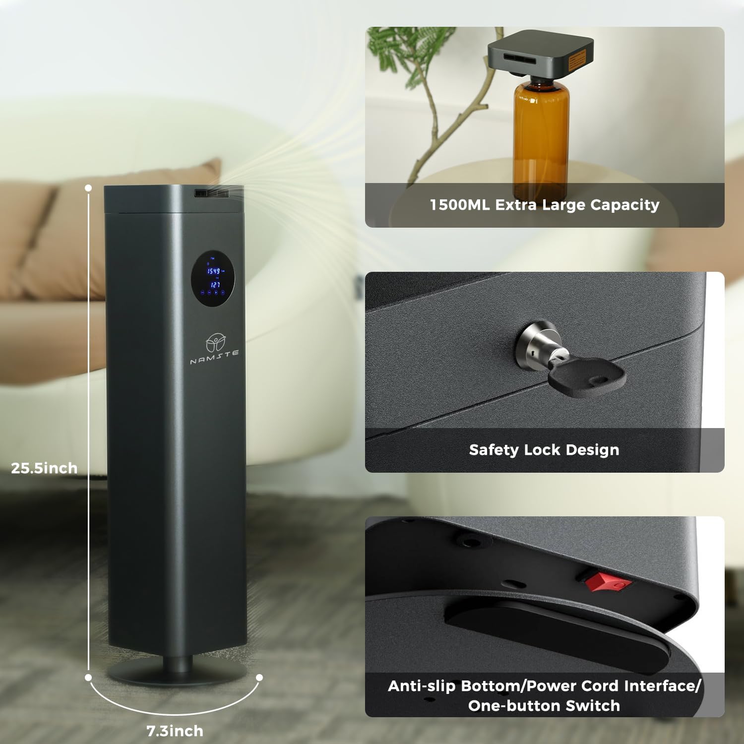1500ml Waterless Diffuser for Home, 4500 Sq.Ft, WiFi & App Control image 5