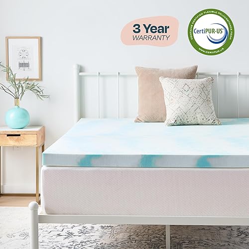 Miniatura 5 de Espuma de memoria Topper Linenspa 3 pulgadas gel swirl, Memory Foam, King 2-Azul,Gel Clásico,Azul,https://www.amazon.com/dp/undefined
