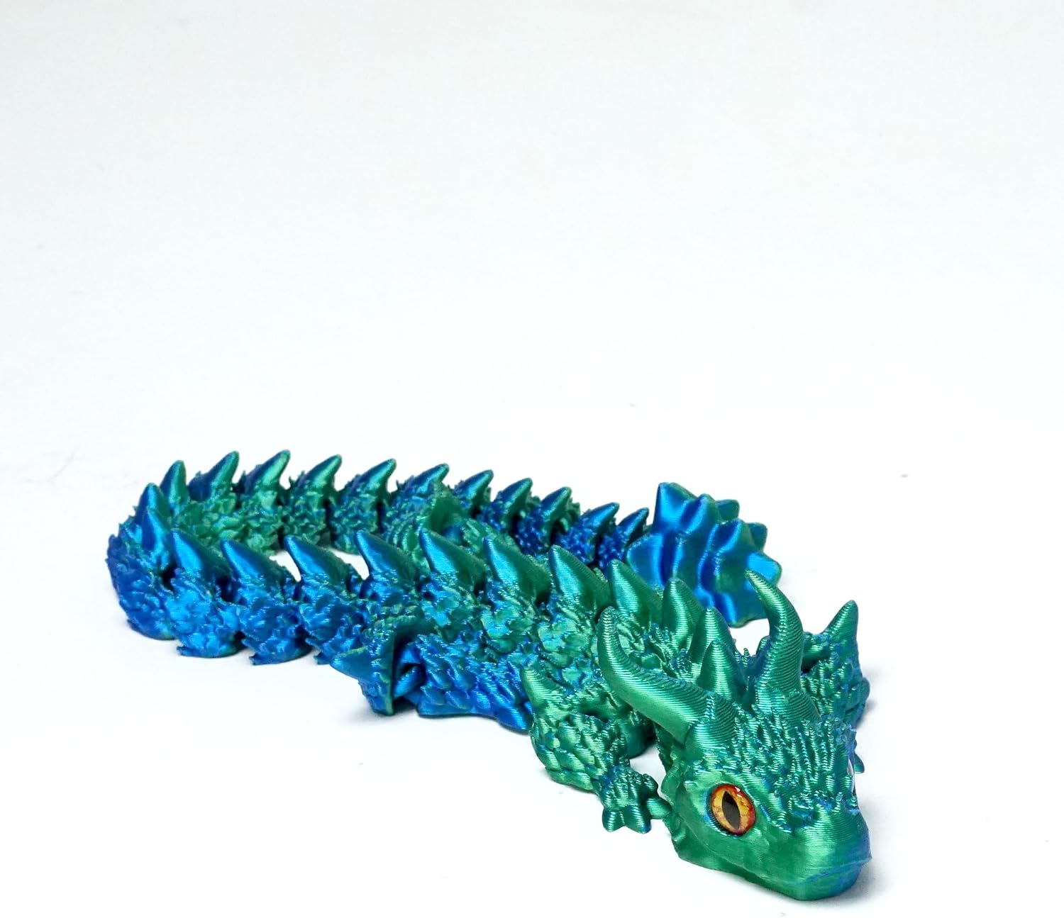 3D Printed Dragon Model with Eyes,Flexible Animals Toy Statue,Movable Joints,Home Office Decor,Interesting Toys for Autism/ADHD,Festival Gifts toco,Fidget Toys, Executive Desk Animals Toy (Colorful B) image 5