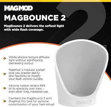 MagMod MagBounce 2 and MagGrip 2, Camera Speedlight Flash Diffuser Bundle, Modular Camera Lighting Set