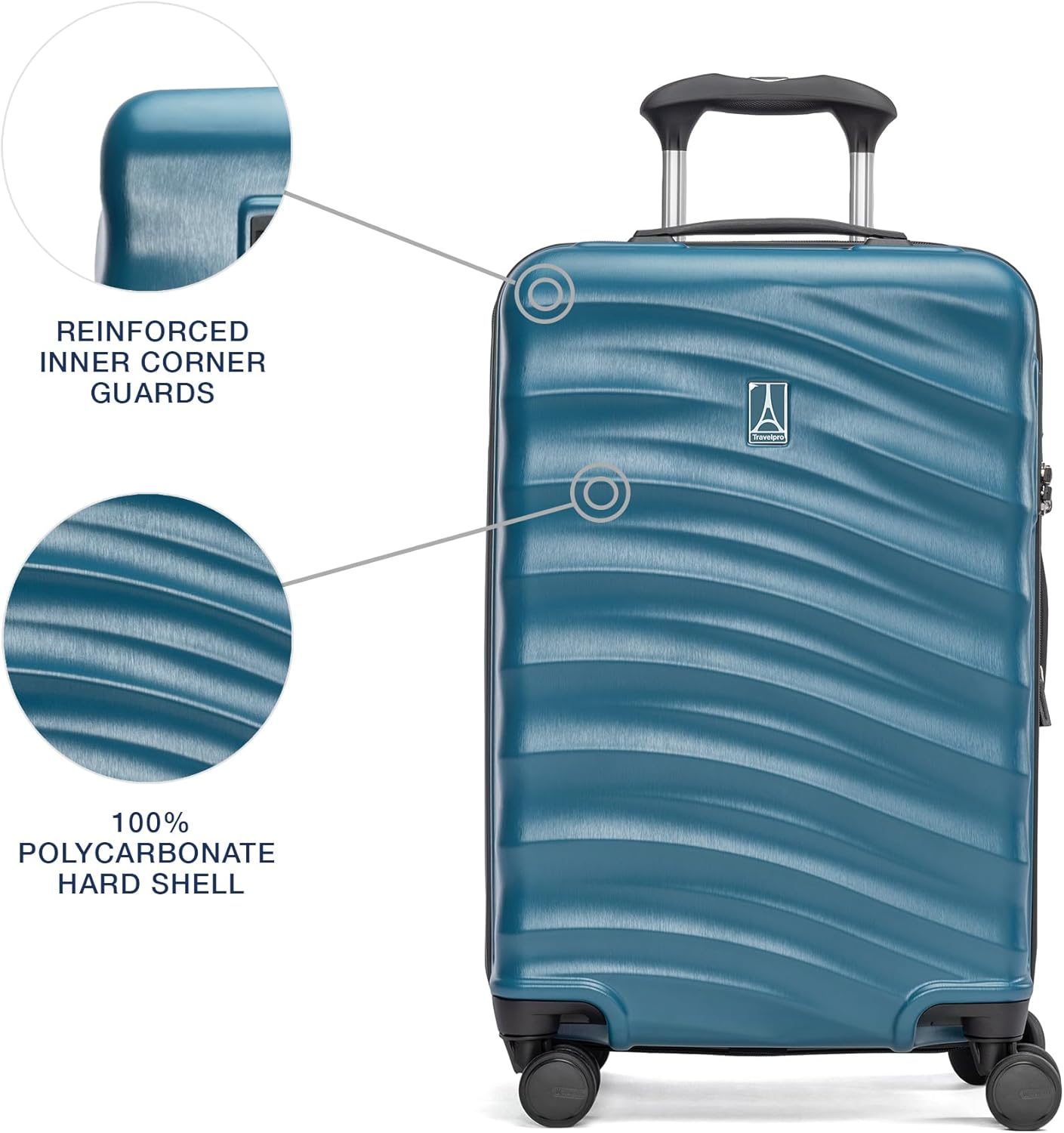 Travelpro Maxlite Air V2 Hardside Expandable Carry on Luggage, 8 Spinner Wheels, Lightweight Hard Shell Suitcase, TSA lock, Teal, Carry On 20-Inch - Image 3