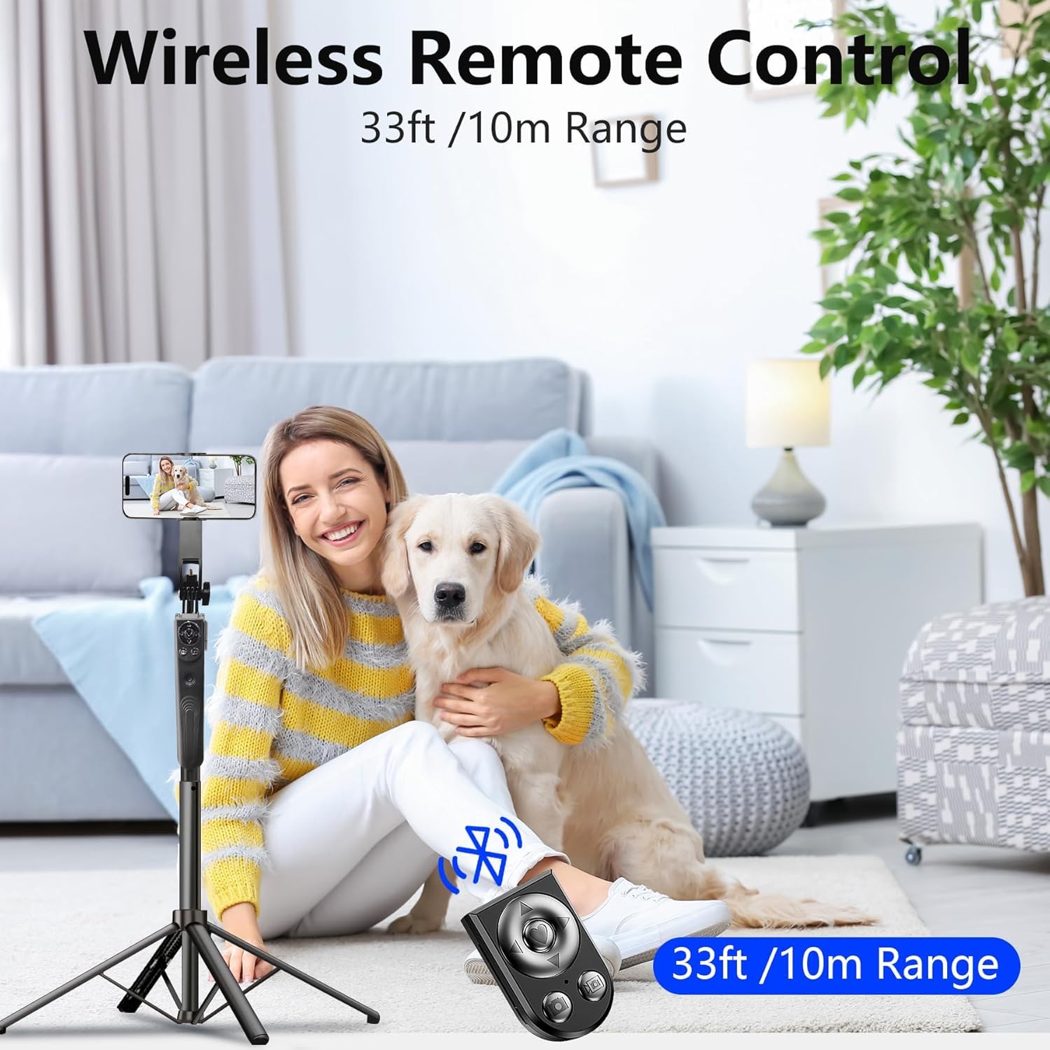 Trípode de seguimiento facial automático para iPhone, trípode de teléfono de viaje de 70 pulgadas de alto con control remoto y control de gestos, soporte para selfie para grabación de video