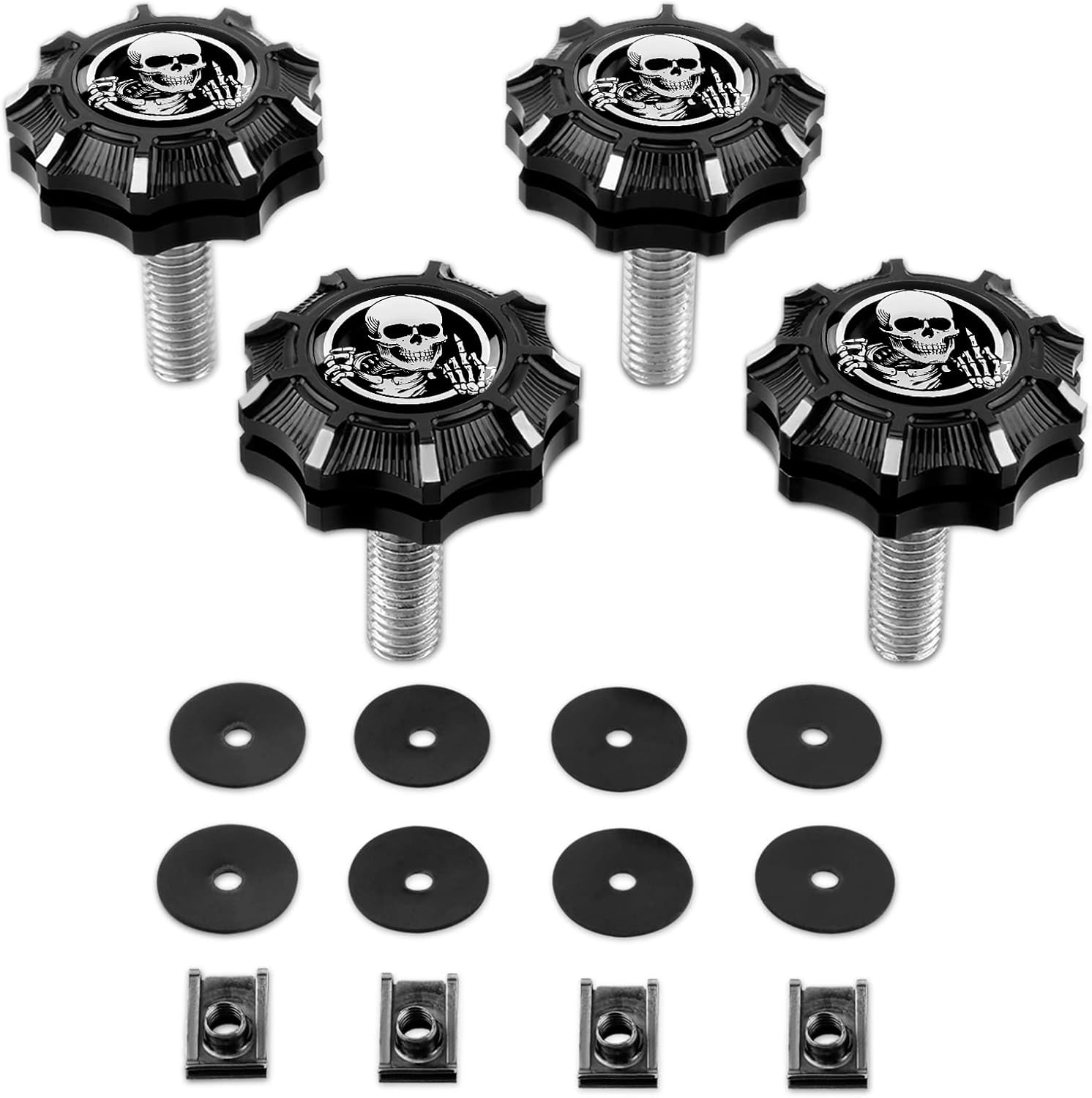TECHPICCO Motorcycle Saddle Bag Screws 4 Pcs Black