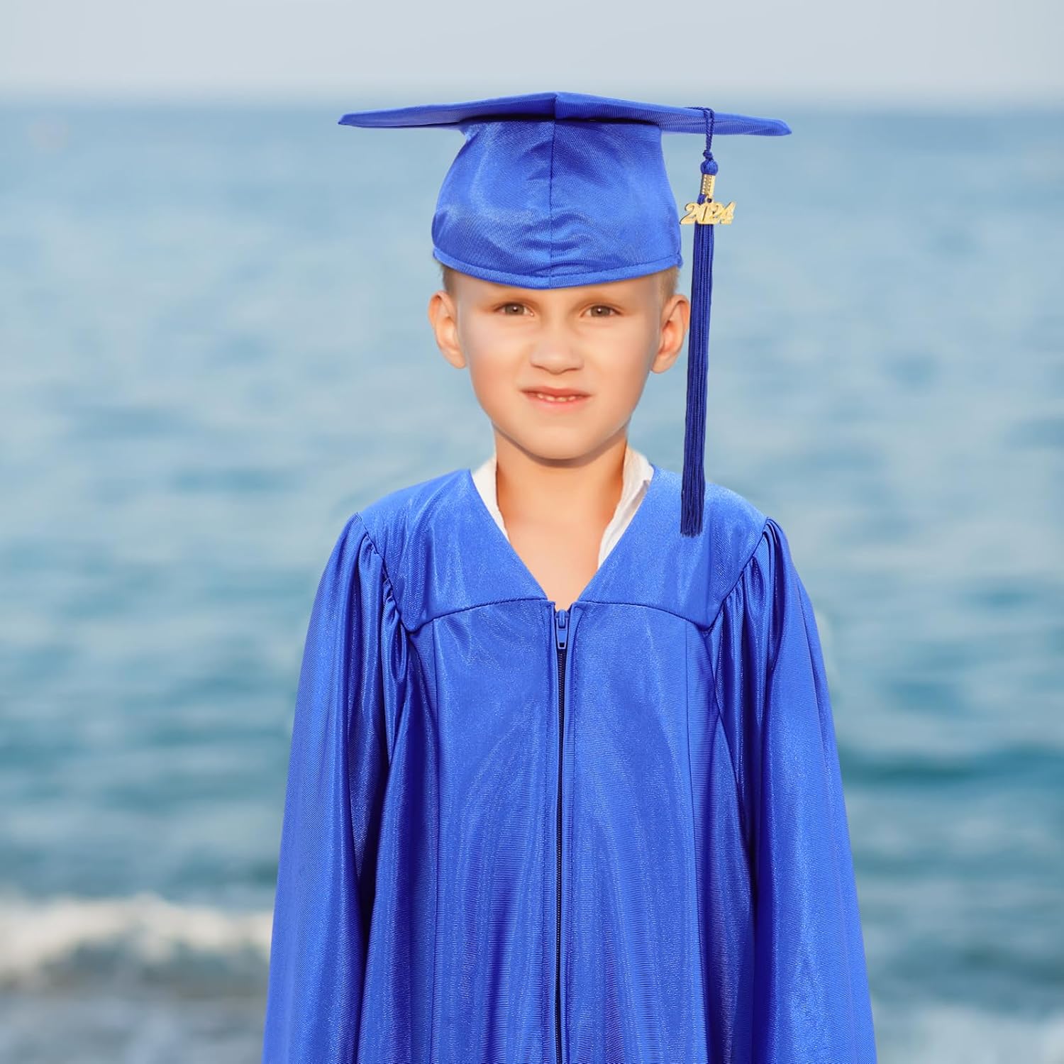 NOLITOY 1set Graduation Cap and Gown Tassel for Boy Girl Preschool and Kindergarten Ceremonies Easy to Clean and Store Includes Gown and Cap
