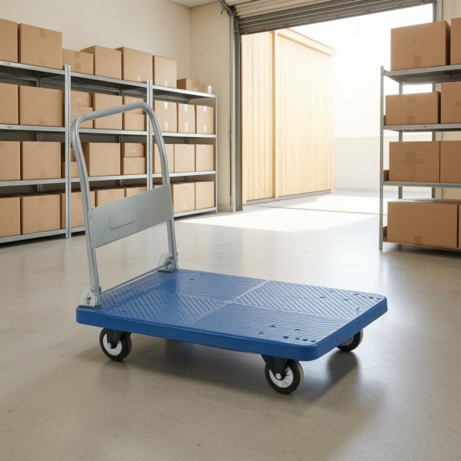 Qianly Carrello Piattaforma Pieghevole Salvaspazio Carrello Pieghevole con Piattaforma Facile da Trasportare per Magazzinieri, Addetti Alle Consegne