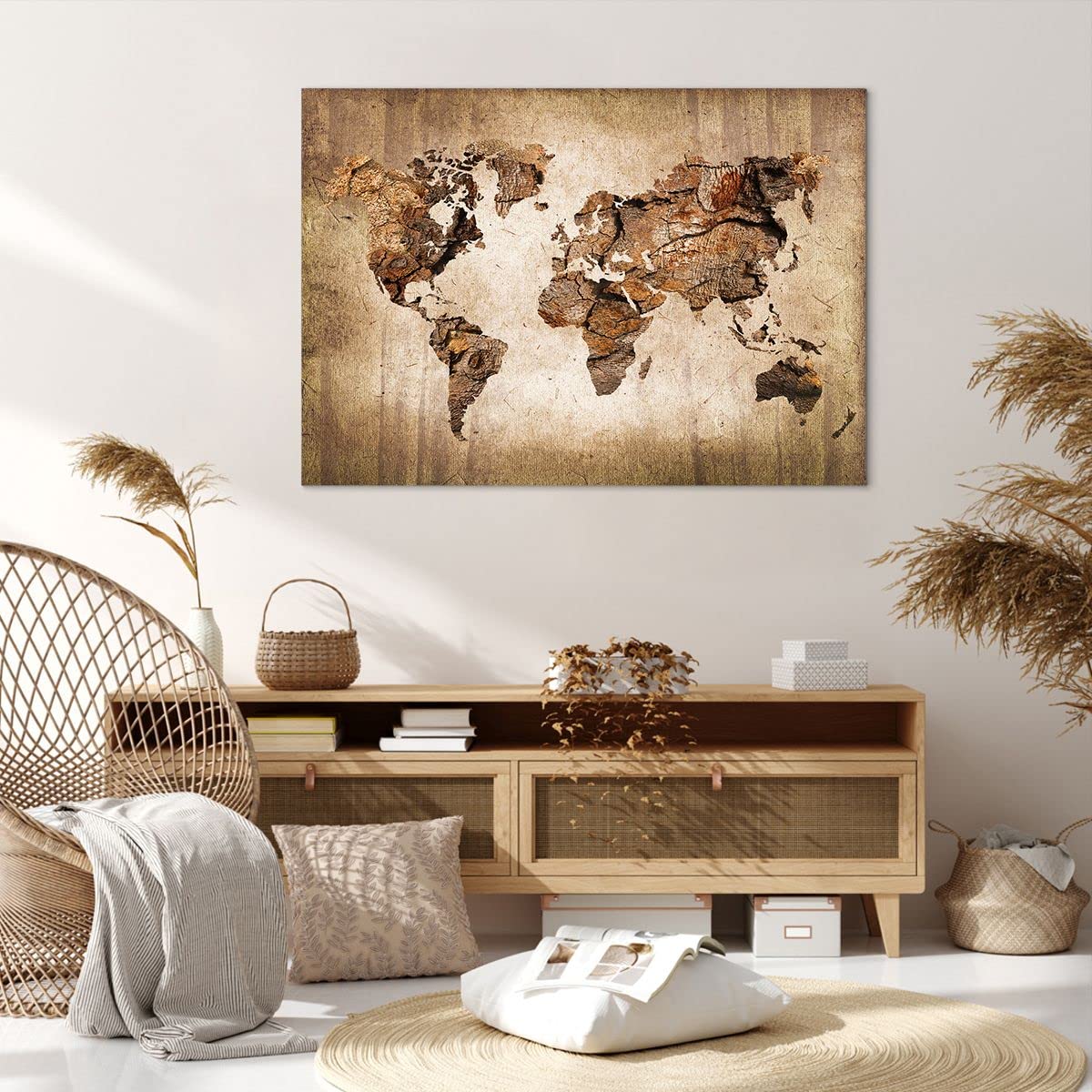 Tableau Moderne Sur Toile 100x70 Cm - Impression Abstraite, Prêt à Accrocher, Cadre Inclus, Décoration Murale Salon