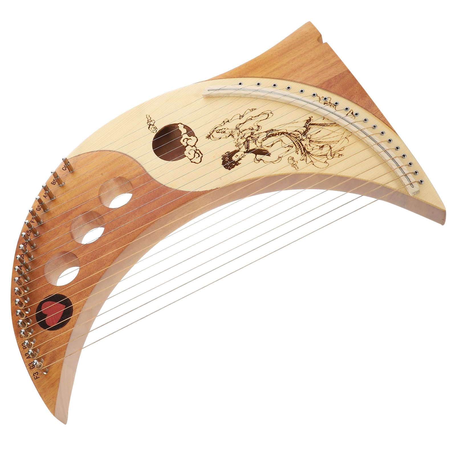 Ciieeo Arpa Lira in Cedro 19 Corde Sostituibili, Delicata e Portatile, Accessori Inclusi per Ragazzo Ragazza, Strumento Musicale Leggero e Sicuro da Usare Colore Casuale