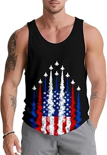 wangstar Mens Tank Tops Summer 4th of July Tank Top Men 1776 USA Tank Top Men Graphic Big and Tall Gym Workout Running