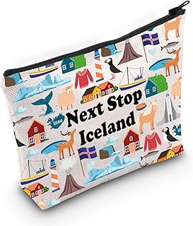 JXGZSO Iceland Travel Gift Next Stop Iceland Cosmetic Bag Iceland Travel Pouch Bag Iceland Vacation Makeup Bag Traveler Gift