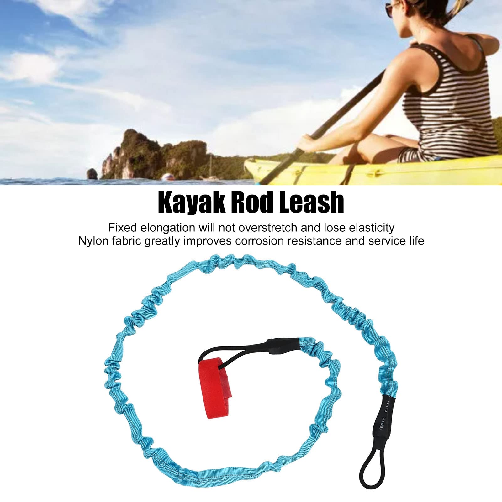 2 correas para remo para kayak, cuerda para remo de kayak de goma de nailon estiramiento fijo diseño extensible accesorios para kayak para canoa remo surf caña de