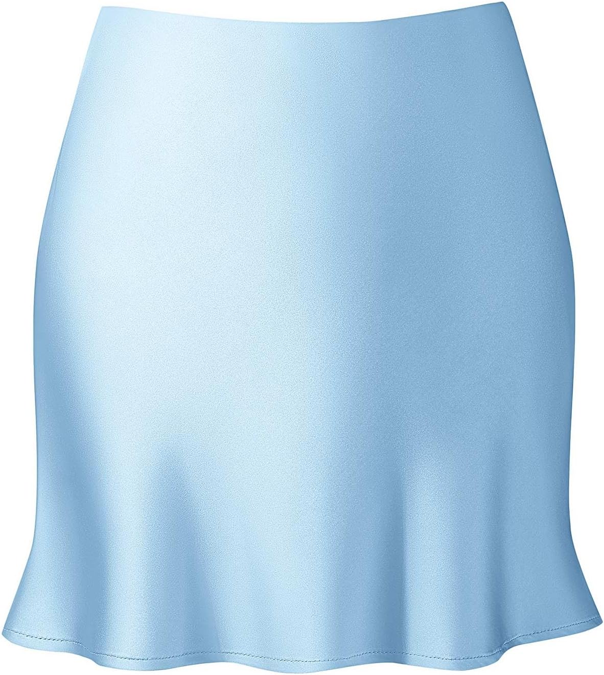 Reaowazo Mini Skirts for Women Satin High Elastic Waist Ruffle Bodycon Short Skirt