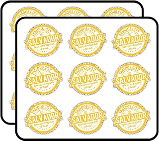 Salvador City Brazil Grunge Travel Stamp 2" 18 Pack Planner Calender Scrapbooking Crafting Stickers