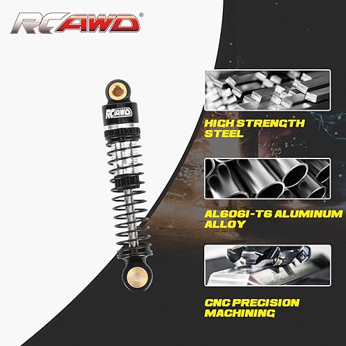 Miniatura 6 de RCAWD 47MM CR18P Choques Tipo de aceite para Hobbyplus 110 CR18P Rock Van Front Rear Shock CR18P EVO Trail Hunter Series Actualizaciones Piezas Plata