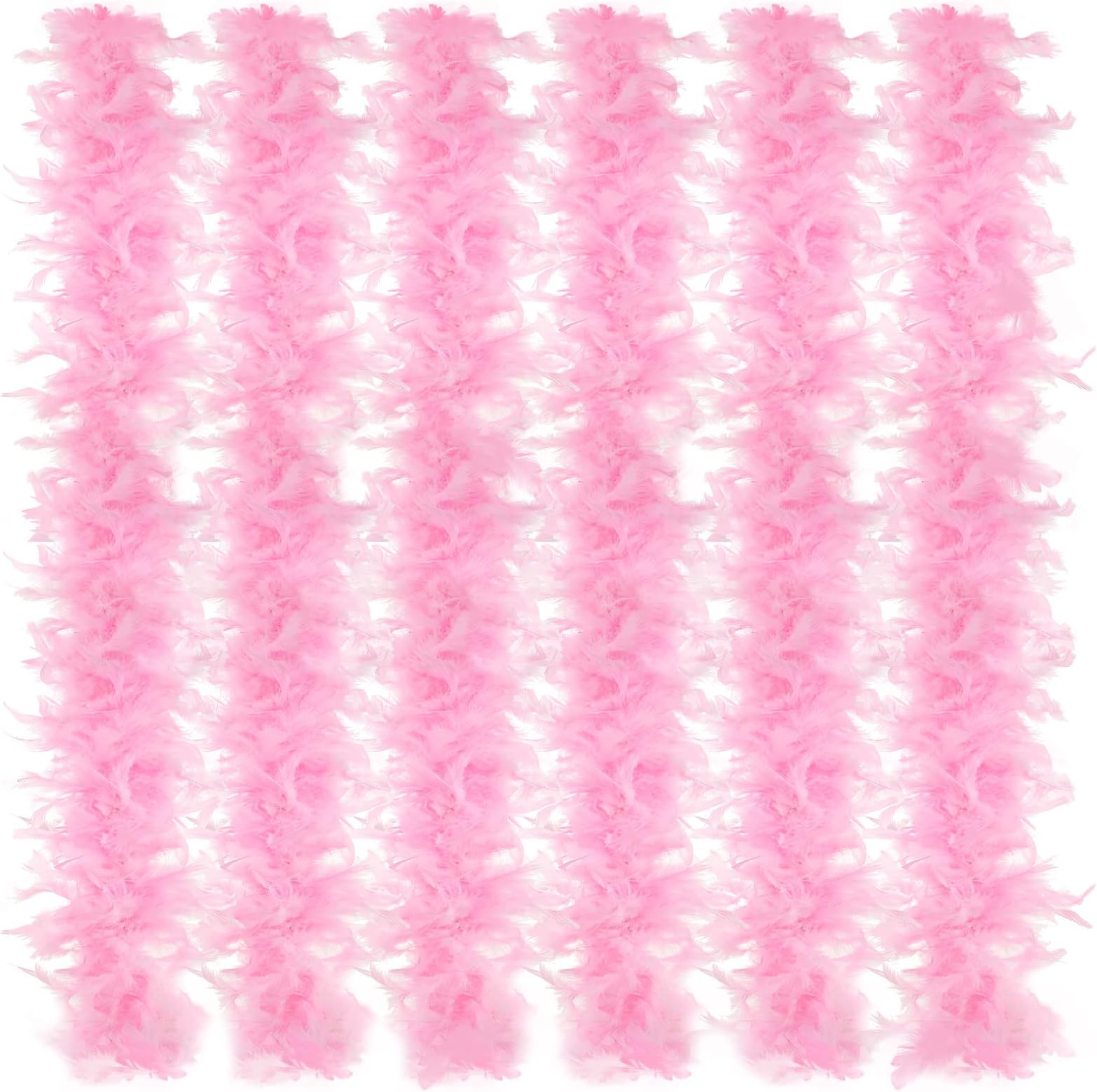 6 Pcs Wedding Feather Boa 2.19 yd Turkey Chandelle Feather Boas Bulk Outfit Party Decors for Women Men Costumes